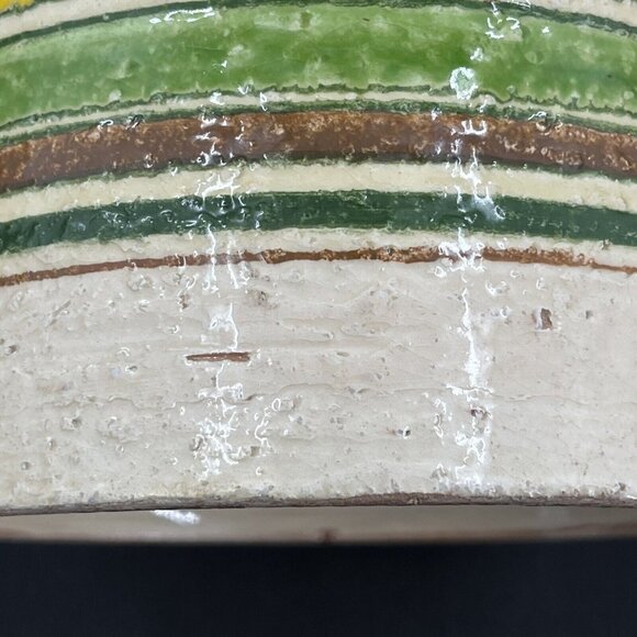 Rosenthal Netter Bitossi Striped Cylinder Pottery Vase MCM Italy Label - Picture 9 of 12